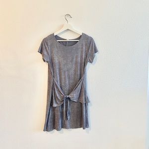 Front-Tie Mini Shirt Dress